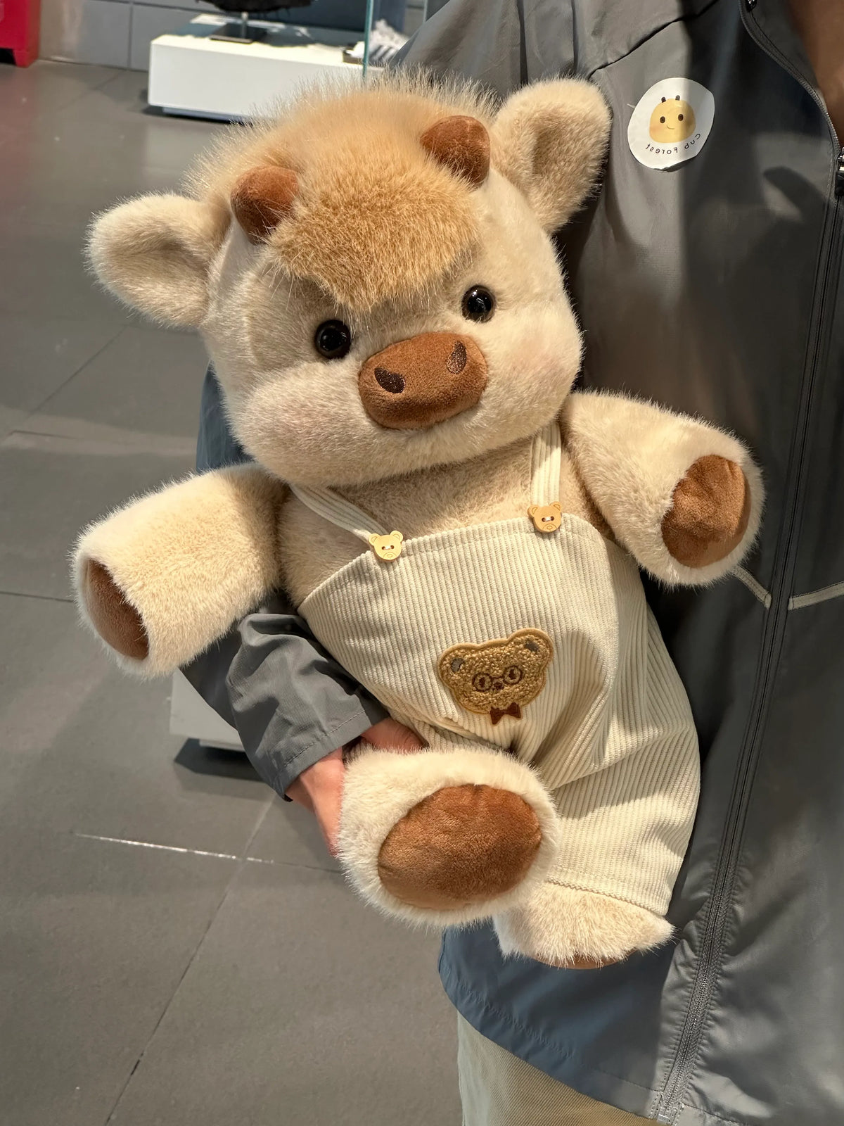 Cream Teddy Plushie Overalls (Outfit Only)