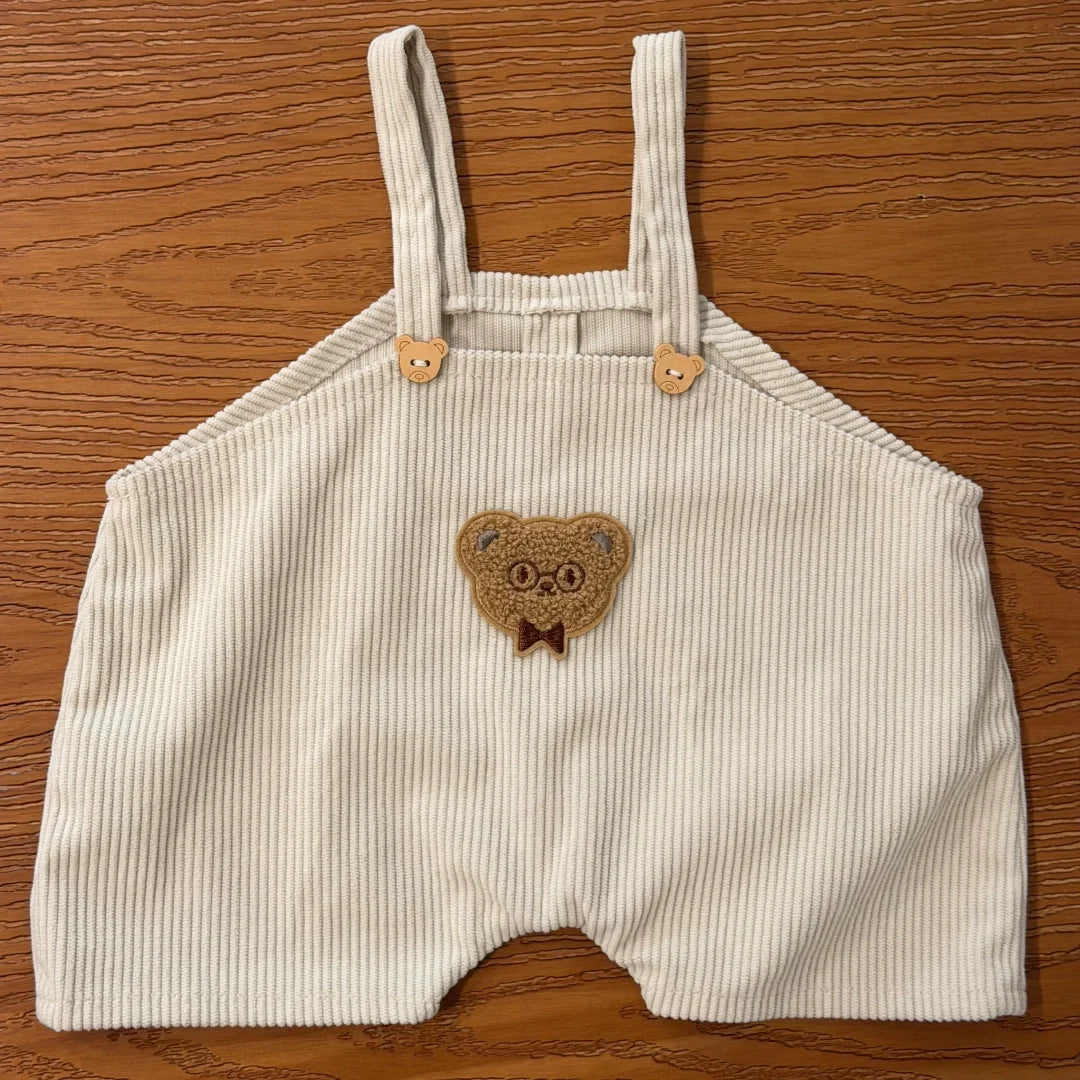 Cream Teddy Plushie Overalls (Outfit Only)